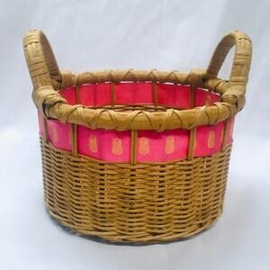Small Woven Straw Round Basket